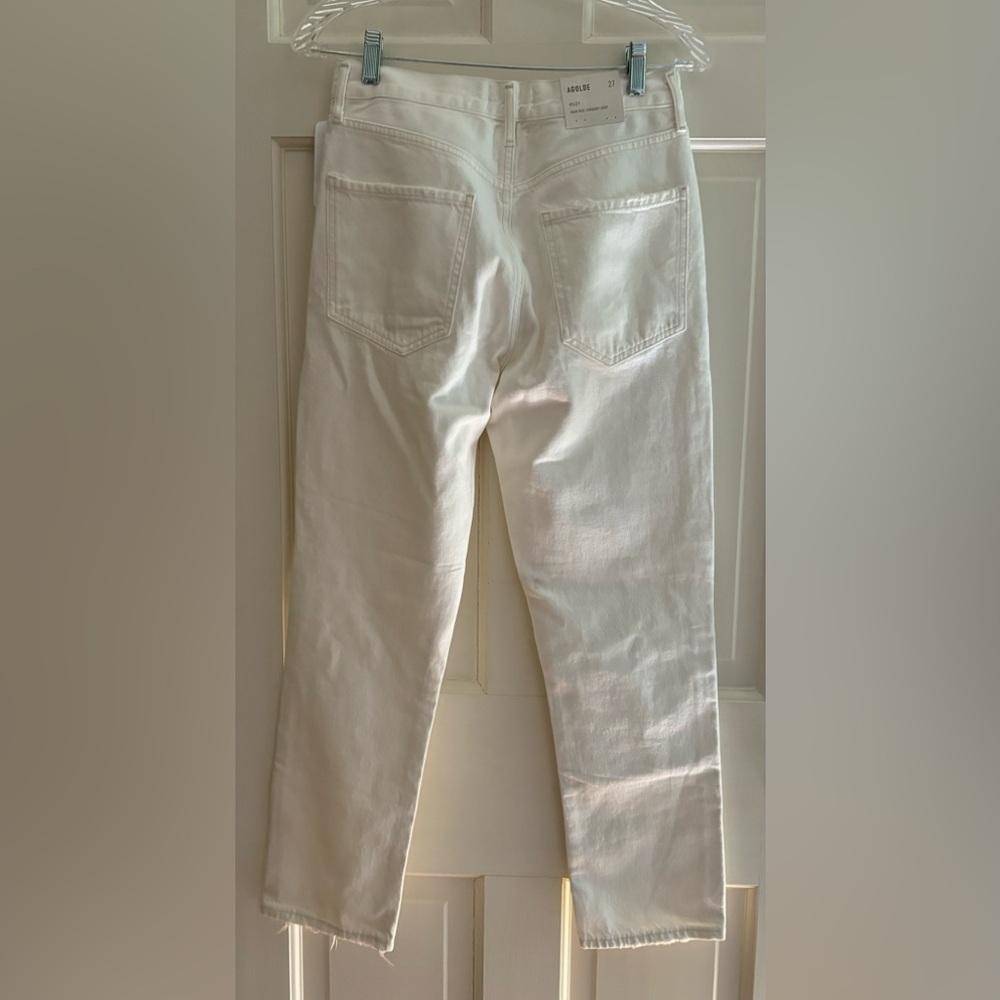 Agolde White Riley Crop High Rise Straight size 27 - Picture 4 of 7